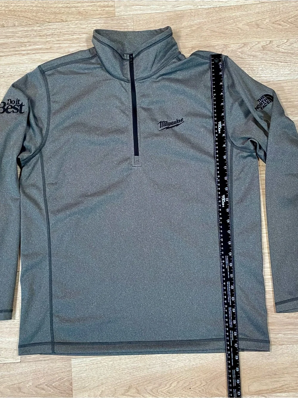 Milwaukee Tools x Do It Best x TNF Pullover Mens Large Grey 1/4 Zip Shirt Jacket